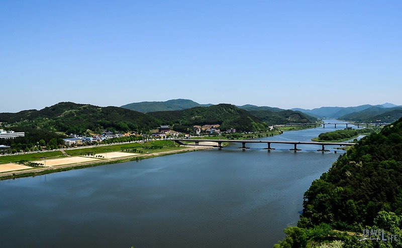 Image of Geum River from Gongju Fortress South Korea