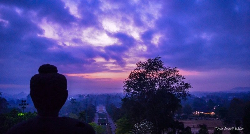 Cloudy Borobudur Sunrise, Indonesia