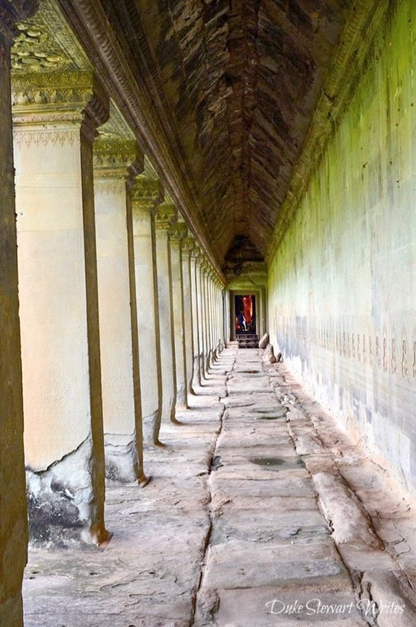 Inside the Angkor Wat exterior wall