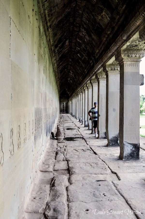 Standing Inside the Angkor Wat exterior wall