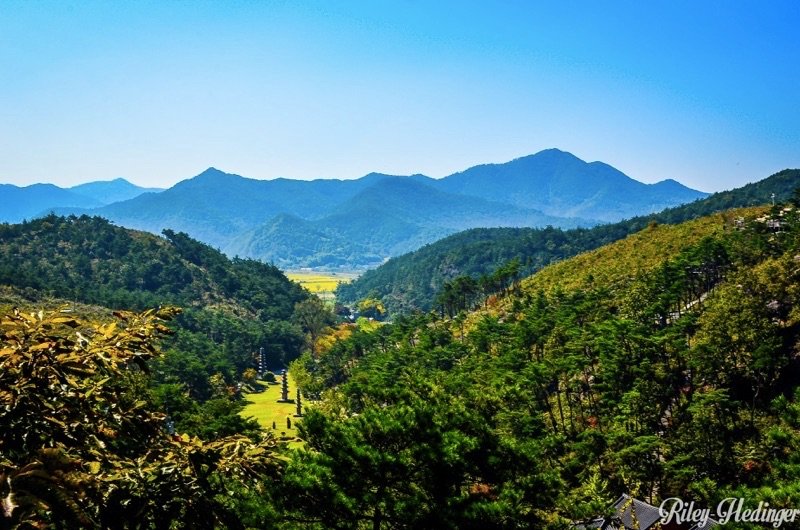 Korea Hwasun Unjusa Temple Valley and Mountains