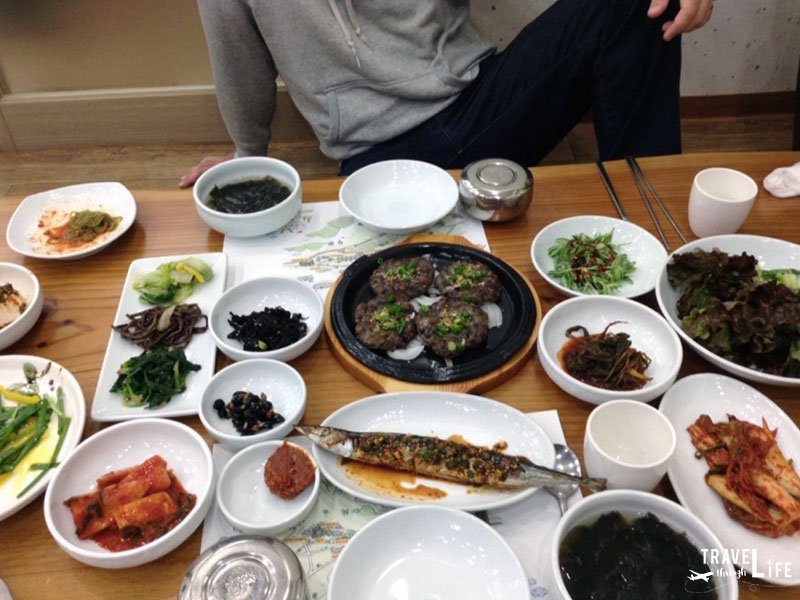 Korean Food Deokgalbi and Side Dishes