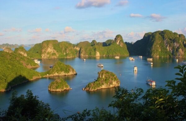 Halong Bay, Vietnam Junk Boats from Ti Top Karst Photo by JetSettingFools.com