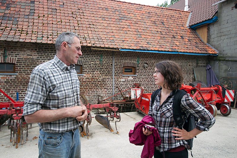 Caroline Kamm Meeting with a Belgium farmer