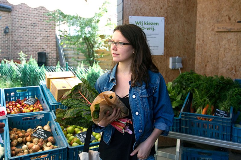 Caroline Kamm at a food market