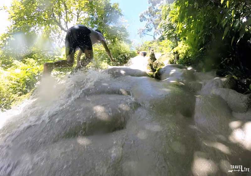 Kids Running Up Bua Thong Waterfalls