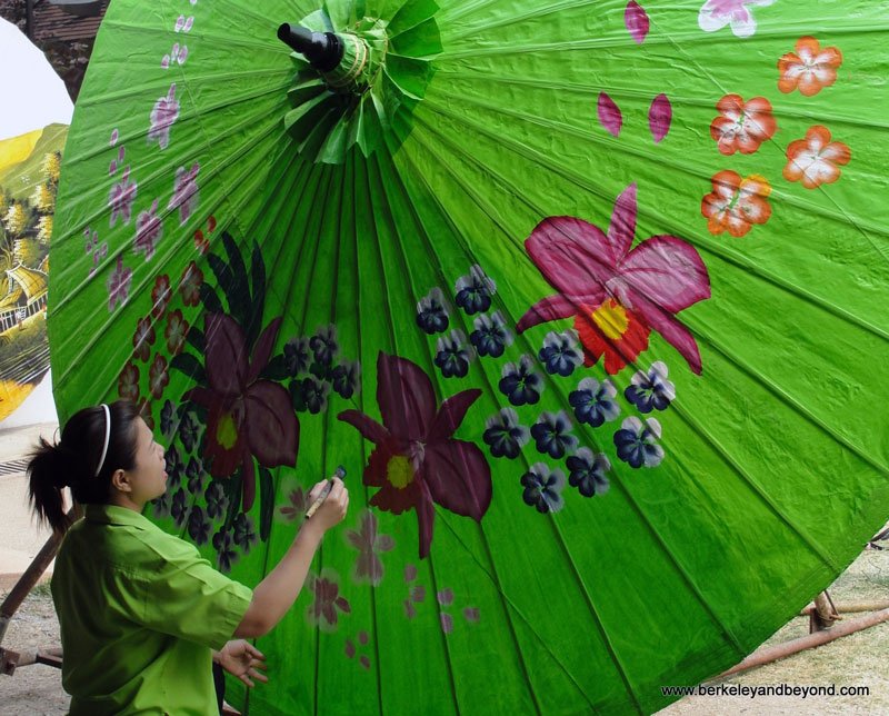 Northern Thailand Chiang Mai Borsang Village Umbrella Making Centre Big Green Photo by Carole Terwilliger Meyers