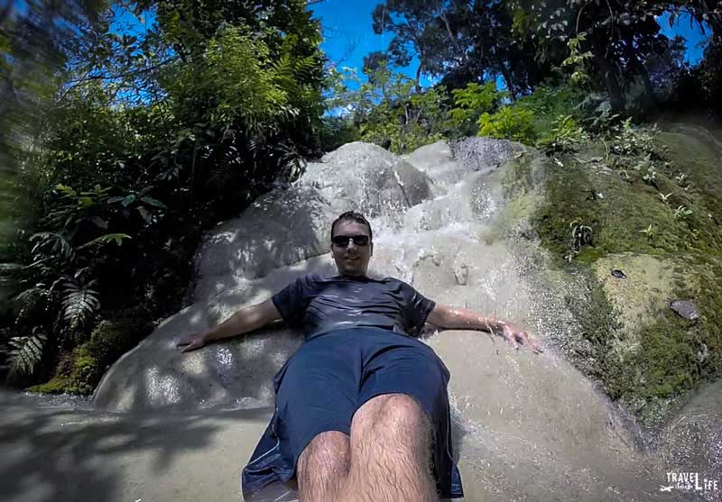 Sitting Down at Bua Thong Sticky Waterfalls Thailand