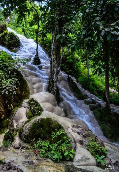 Thailand Person Climbing Bua Thong Sticky Waterfalls