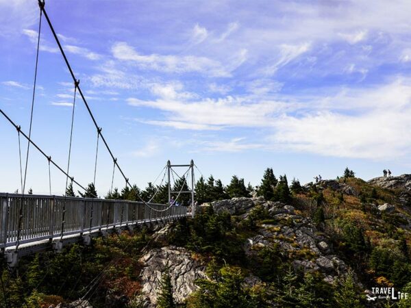 Hiking near Asheville NC Grandfather Mountain Mile High Swinging Bridge