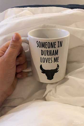 The Durham Hotel North Carolina Travel Guide Bulls of Durham Coffee Mug Image