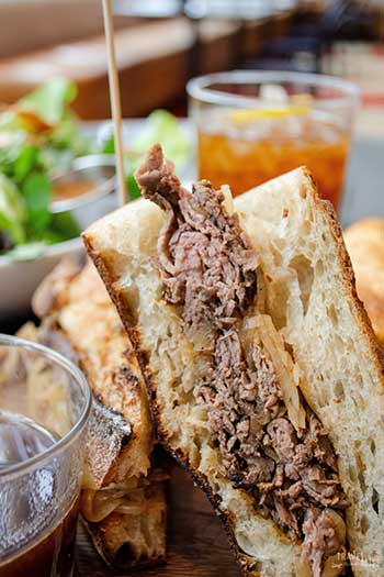 The Durham Hotel North Carolina Travel Guide French Dip Sandwich Image