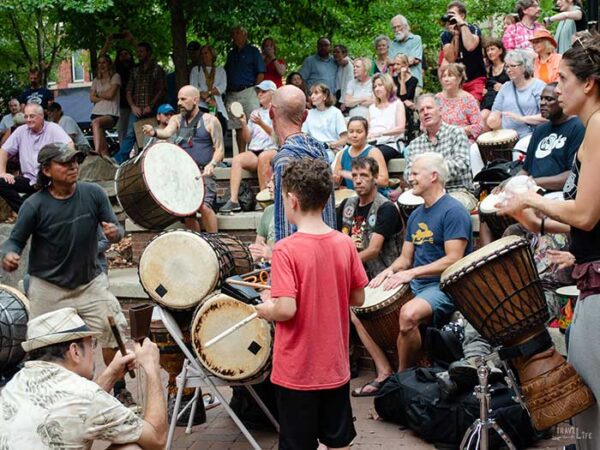 Downtown Asheville NC Drum Circle Image